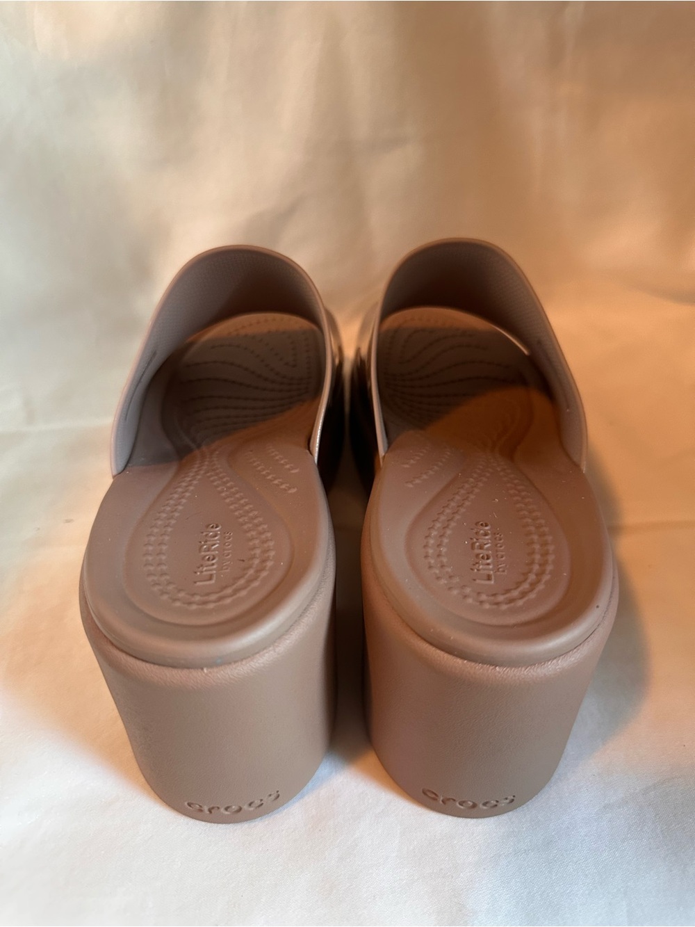 CROCS Women’s Platform Mule Slide - Taupe Brown - Picture 4 of 8